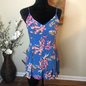 One Clothing Floral Print Adjustable Strap Romper